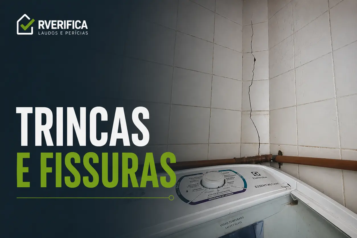 Trincas e fissuras registradas durante inspeção predial